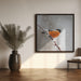 Bullfinch in a snowstorm. by Annie Keizer Square Canvas Print Art for Modern Home Decor. Decorate your office or living room with canvas artwork