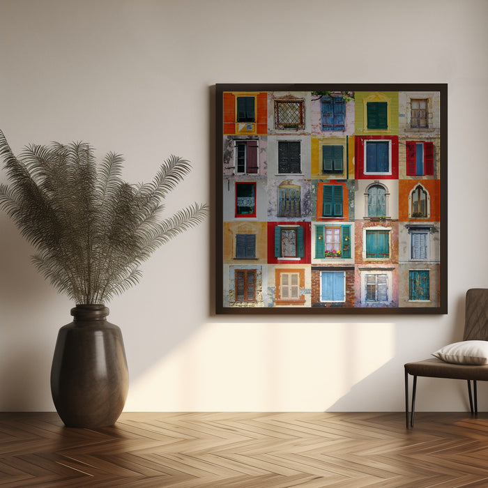 Twenty Five Windows by Igor Shrayer Square Canvas Print Art for Modern Home Decor. Decorate your office or living room with canvas artwork