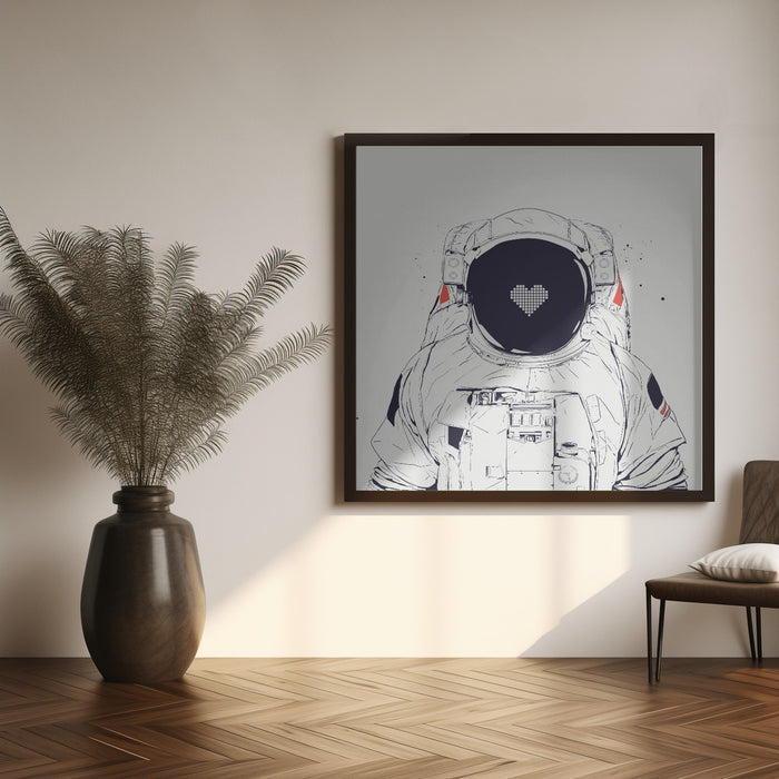 Astronaut love by Balazs Solti Square Canvas Print Art for Modern Home Decor. Decorate your office or living room with canvas artwork