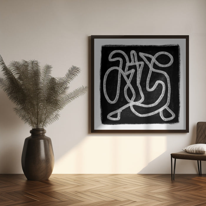 Black Scribble 3 by Sharyn Bursic Square Canvas Print Art for Modern Home Decor. Decorate your office or living room with canvas artwork