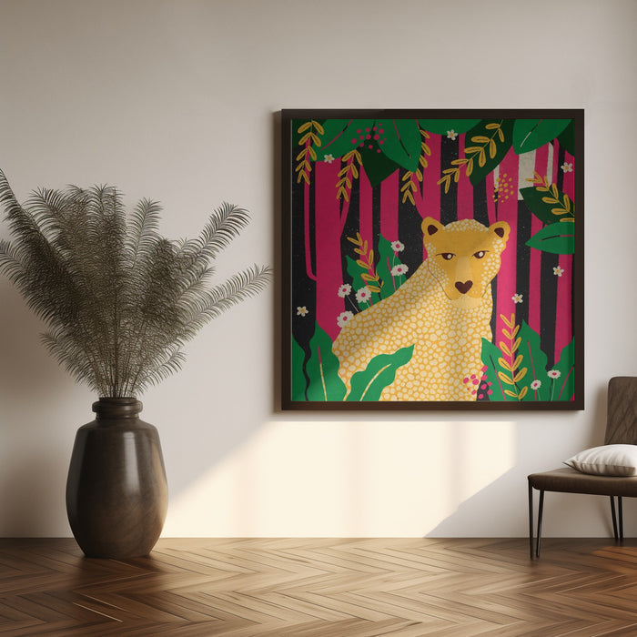 Leopard-Animal Trilogy Square Canvas Art  Shriya Bhattacharya 