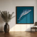 Leaping Salmon Square Canvas Art  Alice Straker 