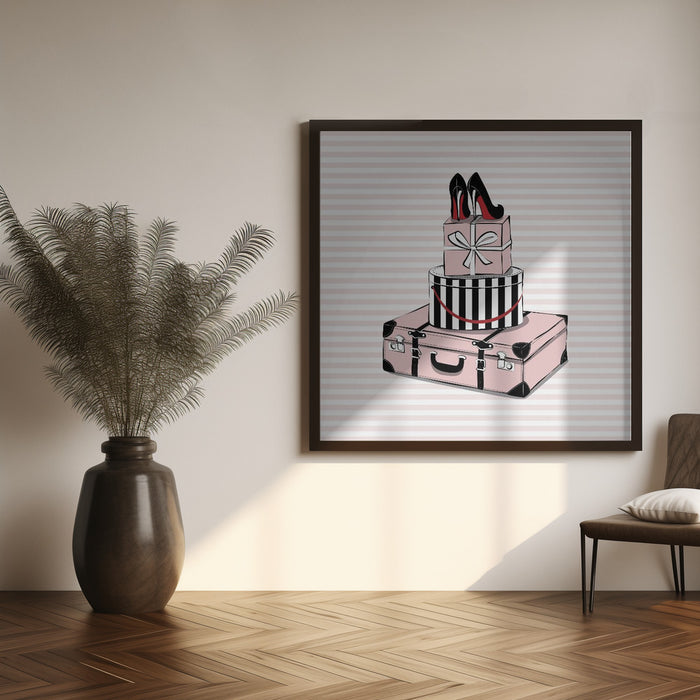 Stylish Travels by Martina Square Canvas Print Art for Modern Home Decor. Decorate your office or living room with canvas artwork