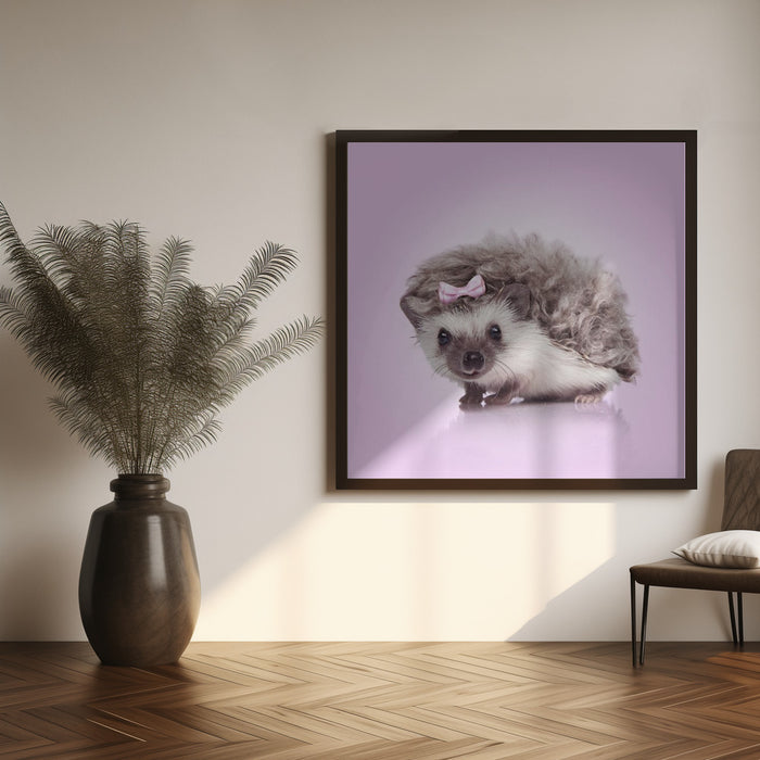 Curvy Hedgehog Square Canvas Art  Artem Pozdniakov 
