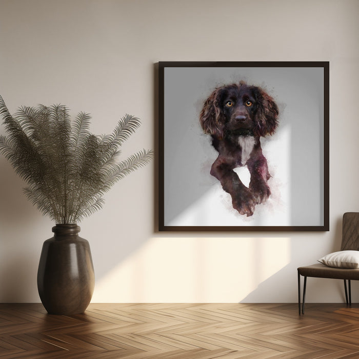 Baby Puppy by Emel Tunaboylu Square Canvas Print Art for Modern Home Decor. Decorate your office or living room with canvas artwork