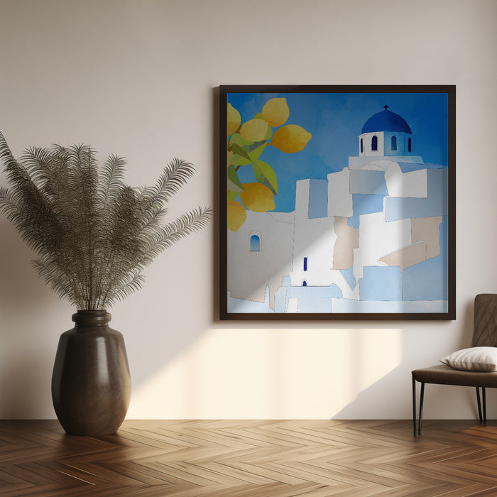 Santorini Neu by Ana Rut Bre Square Canvas Print Art for Modern Home Decor. Decorate your office or living room with canvas artwork