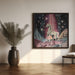 1980s Magical Horse Collage Art by Samantha Hearn Square Canvas Print Art for Modern Home Decor. Decorate your office or living room with canvas artwork