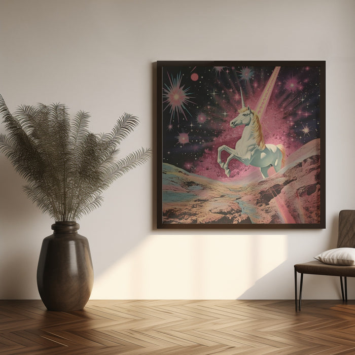 Magic Unicorn Collage Art by Samantha Hearn Square Canvas Print Art for Modern Home Decor. Decorate your office or living room with canvas artwork