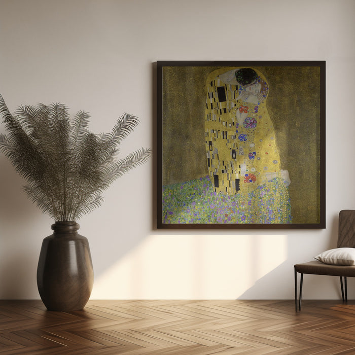The Kiss (1907–1908) by Gustav Klimt Square Canvas Print Art for Modern Home Decor. Decorate your office or living room with canvas artwork
