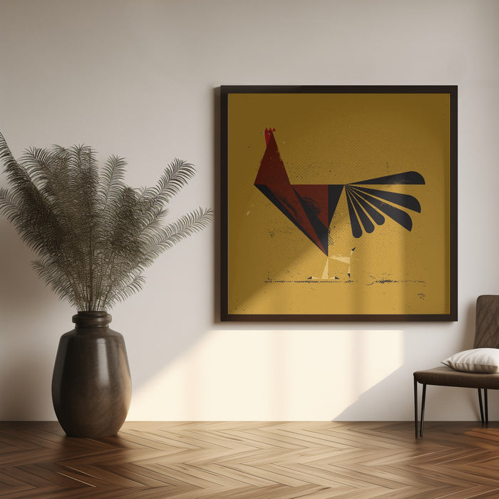 Rooster by Vision Grasp Art Square Canvas Print Art for Modern Home Decor. Decorate your office or living room with canvas artwork