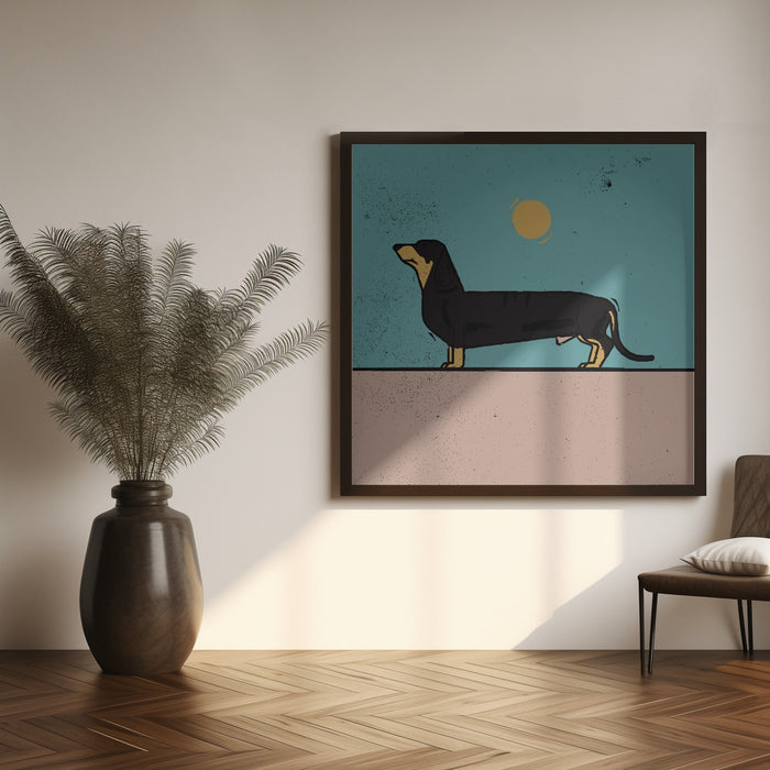 Dachshund by Vision Grasp Art Square Canvas Print Art for Modern Home Decor. Decorate your office or living room with canvas artwork