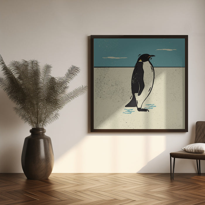 Penguin by Vision Grasp Art Square Canvas Print Art for Modern Home Decor. Decorate your office or living room with canvas artwork