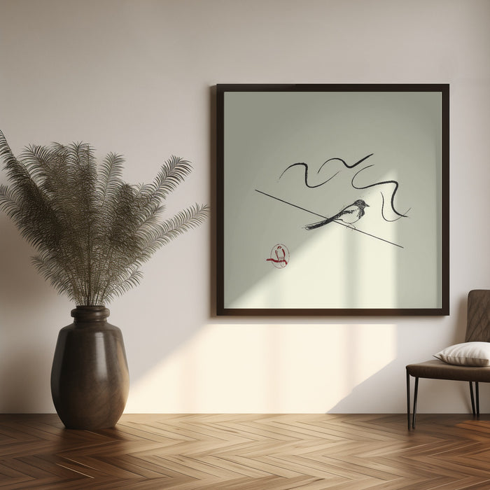 Magpie Square Canvas Art  Vision Grasp Art 