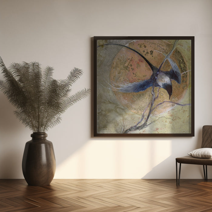 Golden Moon by Stephanie Law Square Canvas Print Art for Modern Home Decor. Decorate your office or living room with canvas artwork