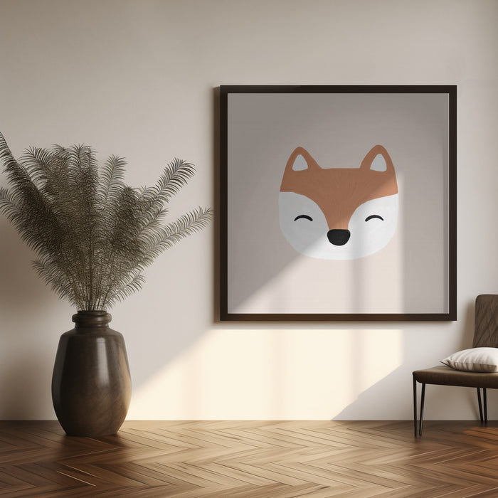 Blush Fox by Orara Studio Square Canvas Print Art for Modern Home Decor. Decorate your office or living room with canvas artwork