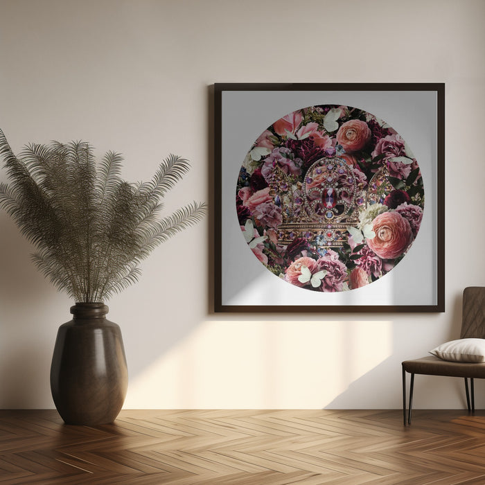 Paisley Blooms & Crow by Sue Skellern Square Canvas Print Art for Modern Home Decor. Decorate your office or living room with canvas artwork