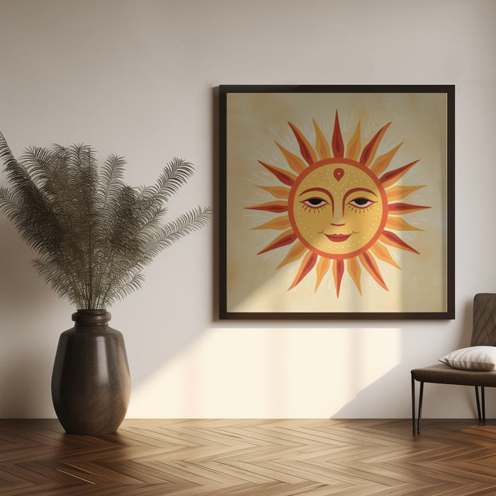 Whimsical Sun Face 2 by Andrea Haase Square Canvas Print Art for Modern Home Decor. Decorate your office or living room with canvas artwork