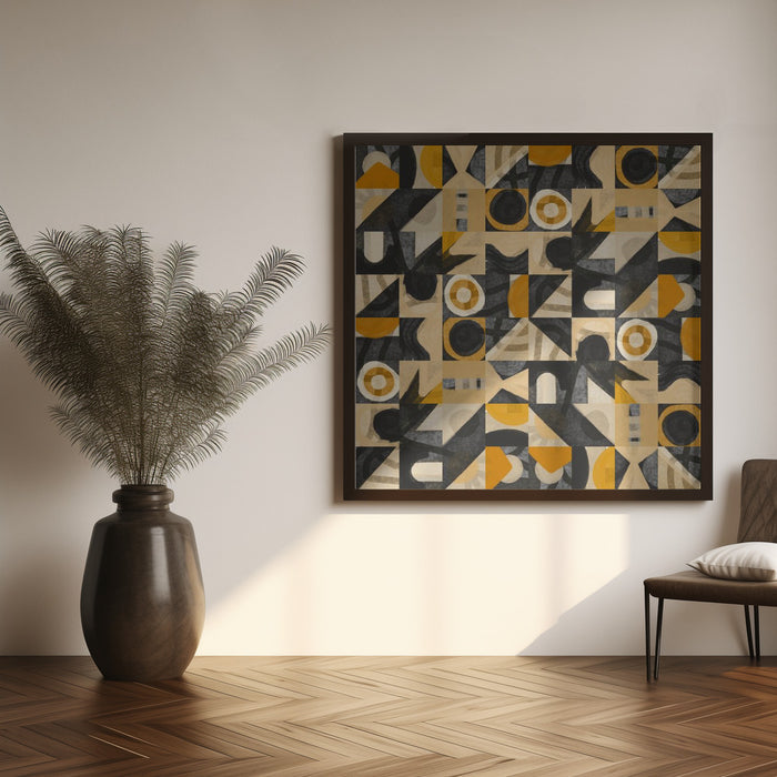 Mid Century Grid Pattern Eight by Little Dean Square Canvas Print Art for Modern Home Decor. Decorate your office or living room with canvas artwork