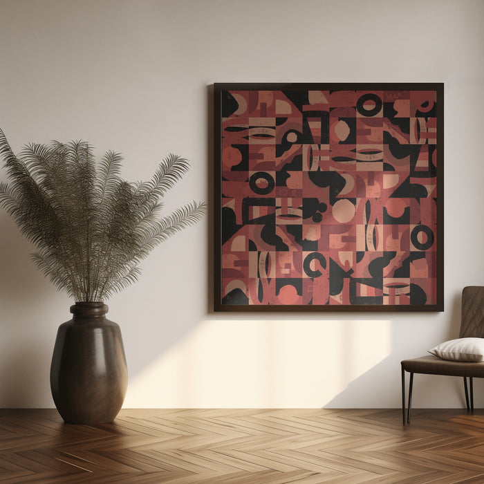 Mid Century Grid Pattern Nine by Little Dean Square Canvas Print Art for Modern Home Decor. Decorate your office or living room with canvas artwork