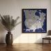 Highly detailed map of the United States, Kameryn by Rosana Laiz Blursbyai Square Canvas Print Art for Modern Home Decor. Decorate your office or living room with canvas artwork