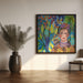 Frida and her parrots by Caroline Bonne Müller Square Canvas Print Art for Modern Home Decor. Decorate your office or living room with canvas artwork