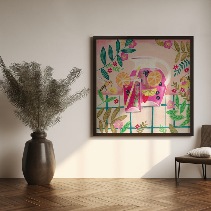 Sangria Summer by Caroline Bonne Müller Square Canvas Print Art for Modern Home Decor. Decorate your office or living room with canvas artwork