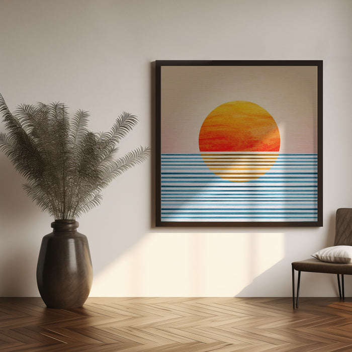 Minimalist Sunset 2 by Kristian Gallagher Square Canvas Print Art for Modern Home Decor. Decorate your office or living room with canvas artwork