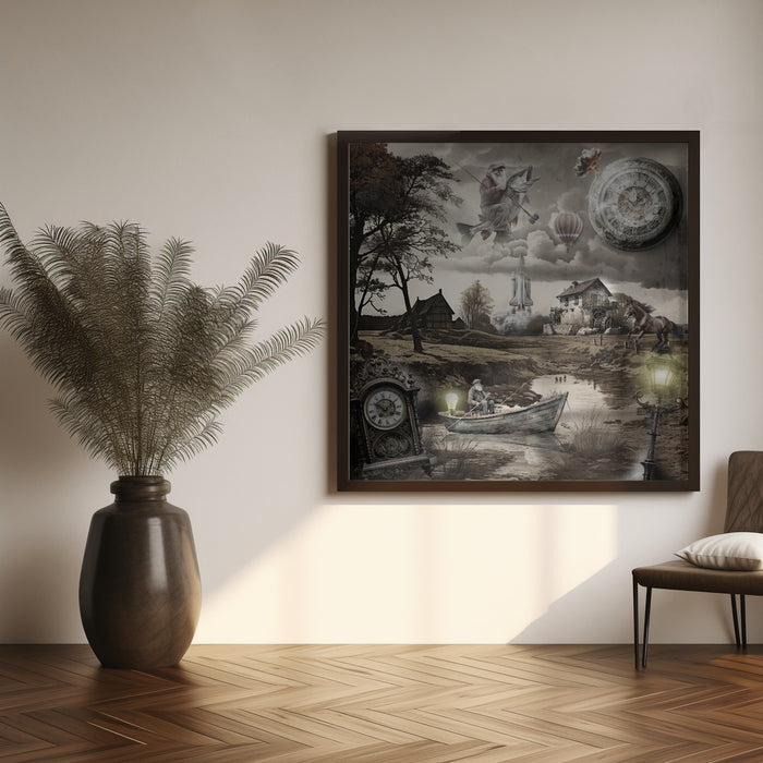 Atomic middle ages II by Rafal Kulik Square Canvas Print Art for Modern Home Decor. Decorate your office or living room with canvas artwork