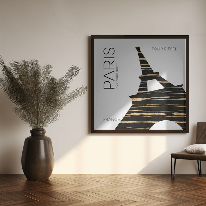 Urban Art PARIS Eiffel Tower by Melanie Viola Square Canvas Print Art for Modern Home Decor. Decorate your office or living room with canvas artwork