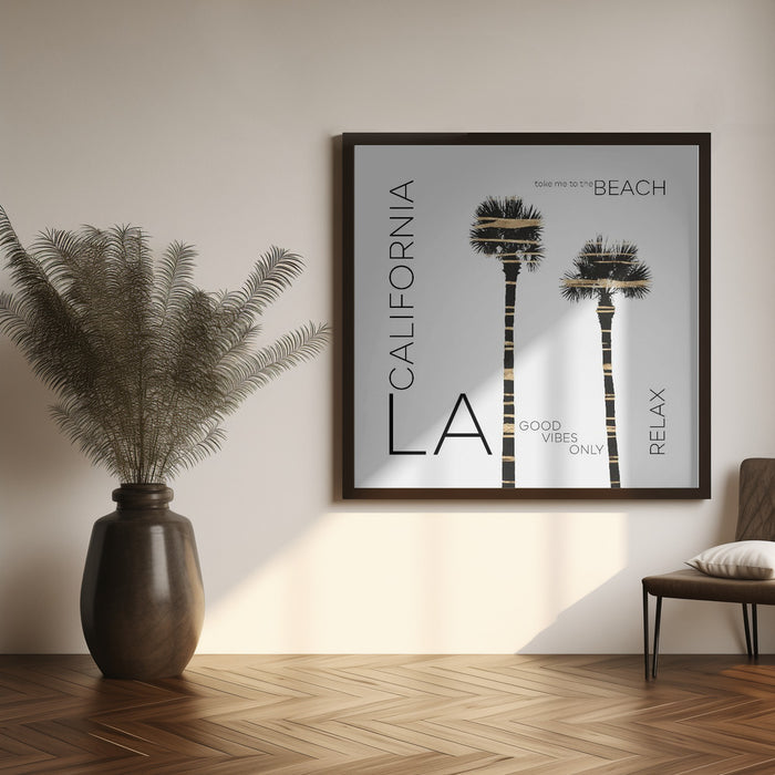 Urban Art LA Palm Trees by Melanie Viola Square Canvas Print Art for Modern Home Decor. Decorate your office or living room with canvas artwork
