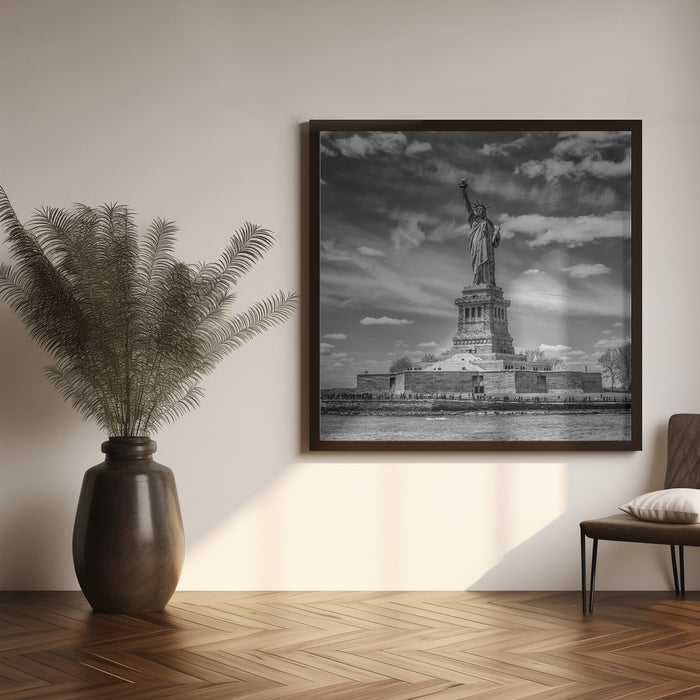 NYC Statue of Liberty by Melanie Viola Square Canvas Print Art for Modern Home Decor. Decorate your office or living room with canvas artwork
