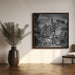 AMSTERDAM Flower Canal black & white by Melanie Viola Square Canvas Print Art for Modern Home Decor. Decorate your office or living room with canvas artwork