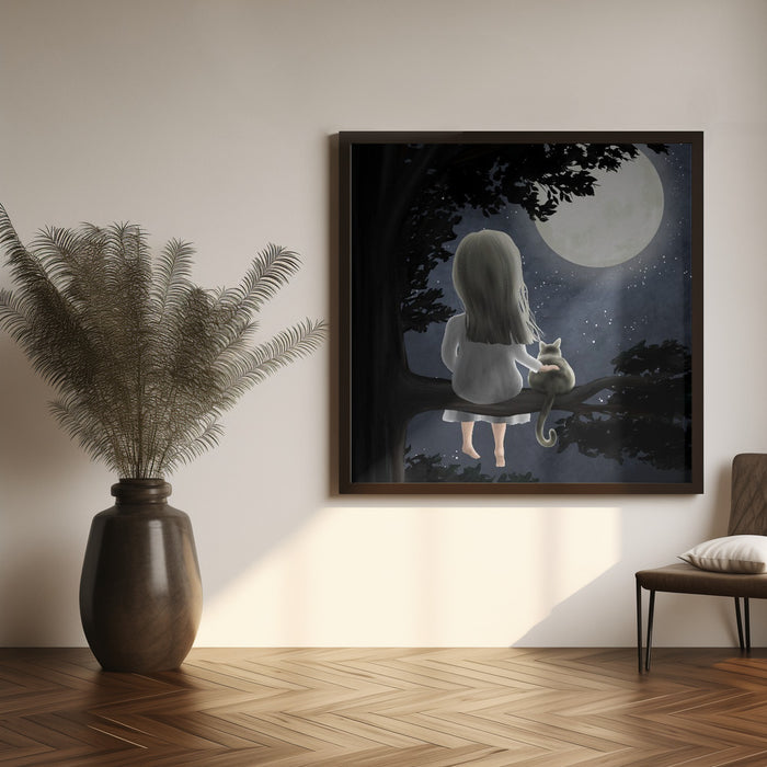 Under the moon by EMELIEmaria Square Canvas Print Art for Modern Home Decor. Decorate your office or living room with canvas artwork