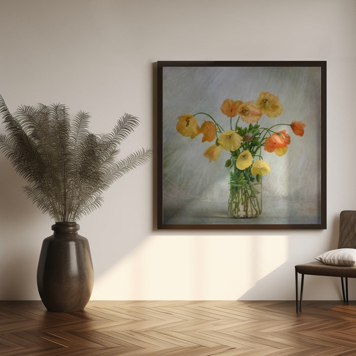 In the window by Mandy Disher Square Canvas Print Art for Modern Home Decor. Decorate your office or living room with canvas artwork