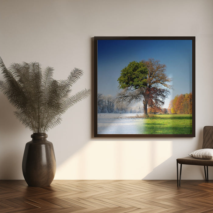 4 seasons by Adam Brzuszek Square Canvas Print Art for Modern Home Decor. Decorate your office or living room with canvas artwork