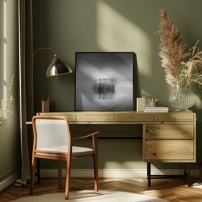 Black and White Silence Square Canvas Art  George Digalakis 