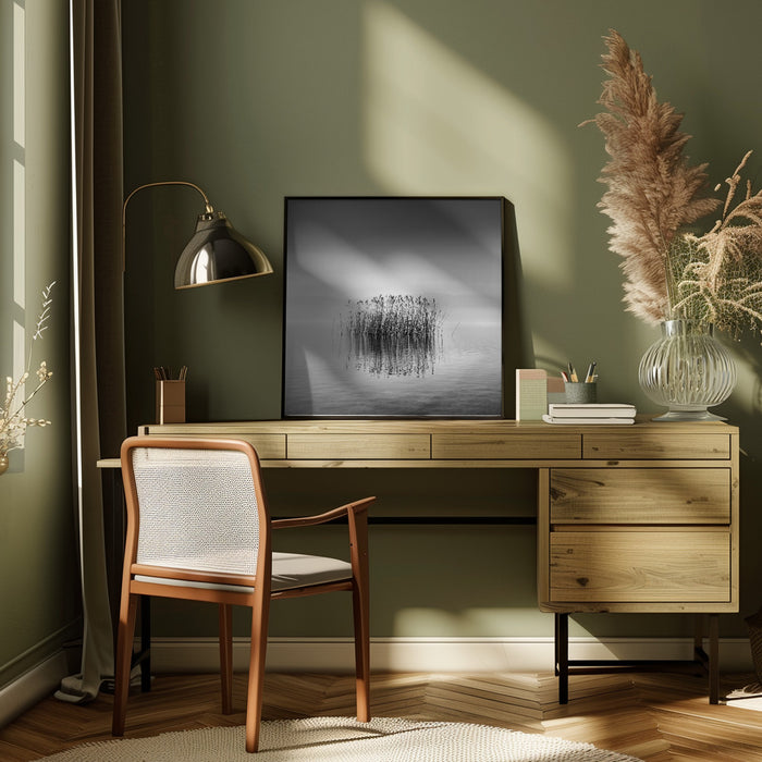 Black and White Silence Square Canvas Art  George Digalakis 