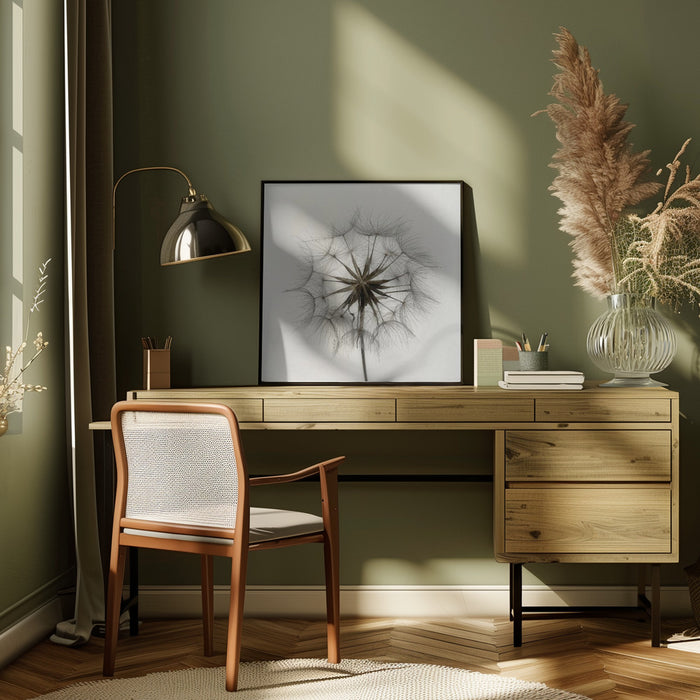 Tragopogon Square Canvas Art  Lotte Grønkjær 