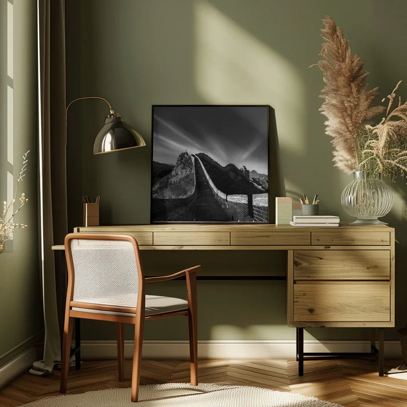 Photographing the Great Wall by Hua Zhu Square Canvas Print Art for Modern Home Decor. Decorate your office or living room with canvas artwork