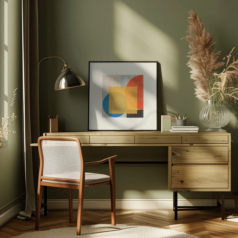 Midcentury Modern Object No2 by THE MIUUS STUDIO Square Canvas Print Art for Modern Home Decor. Decorate your office or living room with canvas artwork
