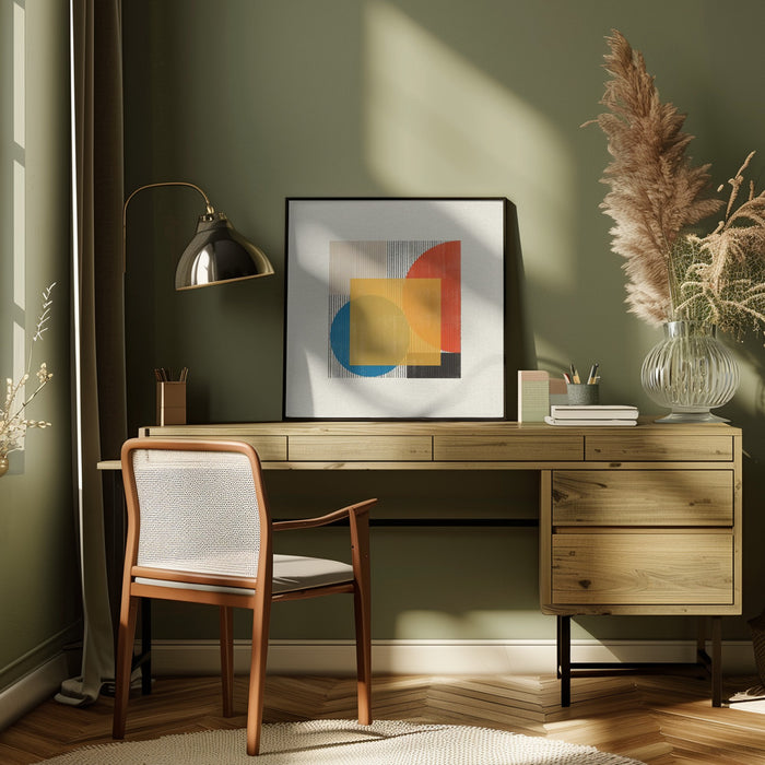 Midcentury Modern Object No2 by THE MIUUS STUDIO Square Canvas Print Art for Modern Home Decor. Decorate your office or living room with canvas artwork