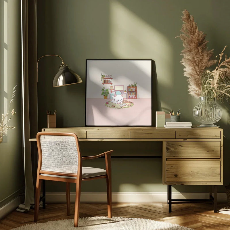 Kitty Room Square Canvas Art  Xuan Thai 