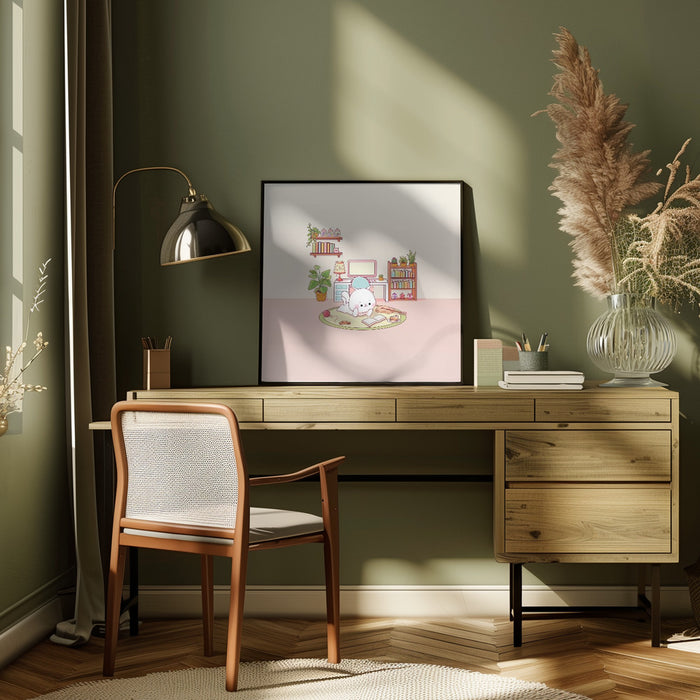 Kitty Room Square Canvas Art  Xuan Thai 