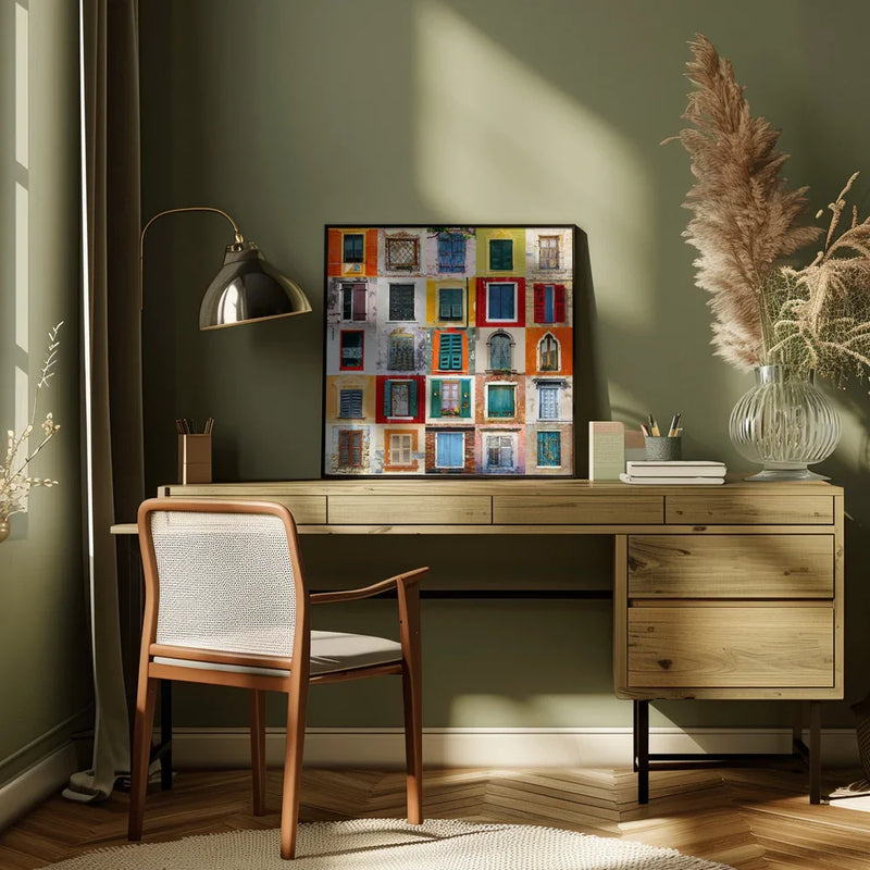 Twenty Five Windows by Igor Shrayer Square Canvas Print Art for Modern Home Decor. Decorate your office or living room with canvas artwork