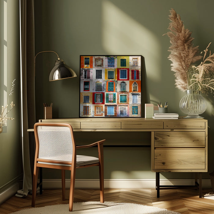Twenty Five Windows by Igor Shrayer Square Canvas Print Art for Modern Home Decor. Decorate your office or living room with canvas artwork