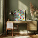 Watercolor donuts pattern in aqua by Rosana Laiz Blursbyai Square Canvas Print Art for Modern Home Decor. Decorate your office or living room with canvas artwork