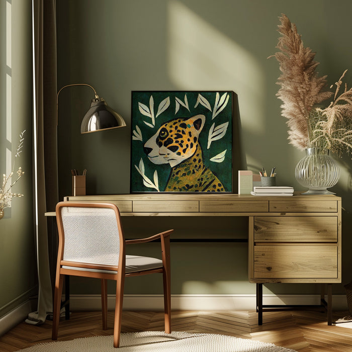 Tiger In Profile Square Canvas Art  Treechild 