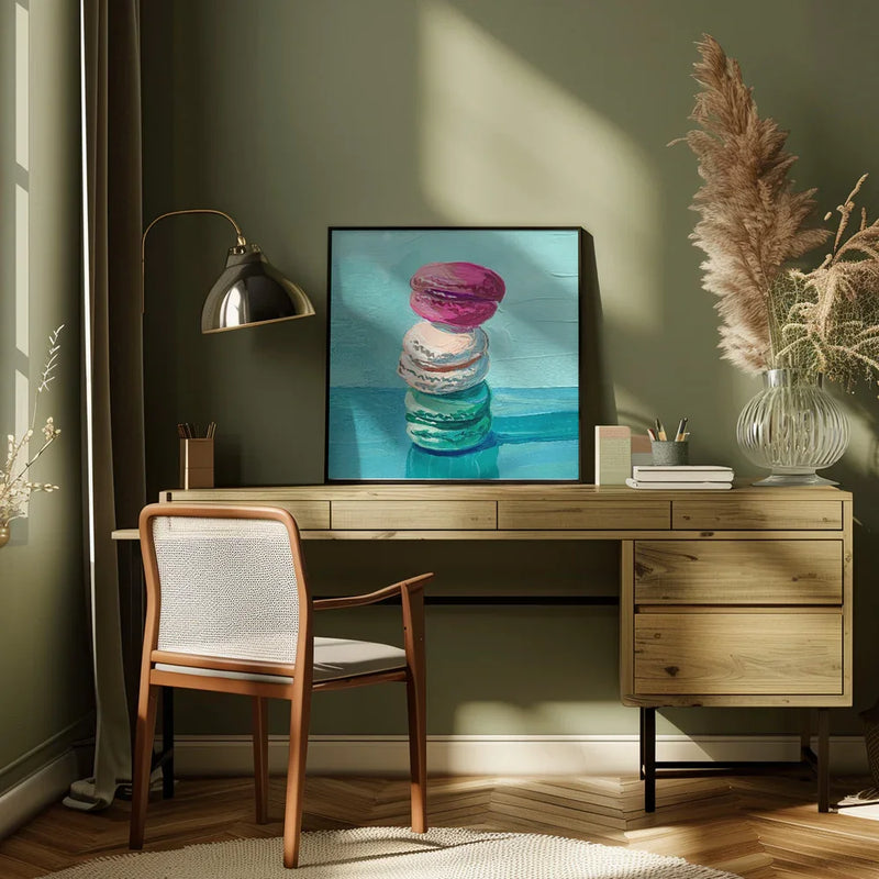 Macarons Square Canvas Art  Key and Sea Creative 