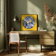 Oysters On a Plate Yellow by Alice Straker Square Canvas Print Art for Modern Home Decor. Decorate your office or living room with canvas artwork