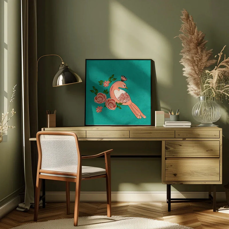 Pigeons In Pakistan  Erum Khalili.png Square Canvas Art  Erum Khalili 